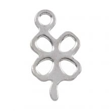 Stainless Steel Charm Clover (11 x 6 mm) Antique Silver (50 pcs)