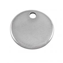 Stainless Steel Charm Round (7 x 0.9 mm) Antique Silver (50 pcs)
