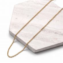 Stainless Steel Necklace Small Links (2.5 x 2 x 0.5 mm / 40 cm) Gold (2 pcs)