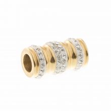 Stainless Steel Magnetic Clasps (hole size 6 mm) Gold (1 pcs)