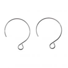 Stainless Steel Earring Hooks (24 x 19 mm) Antique Silver (10 pcs)