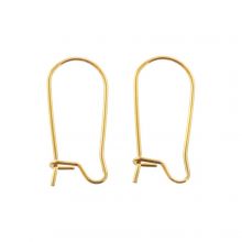 Stainless Steel Earring Hooks (20 x 9 mm) Gold (10 pcs)