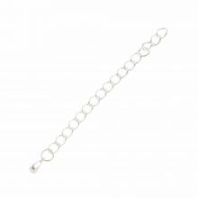 Stainless Steel Chain Extension (55 mm) Silver (5 pcs)
