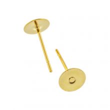 Stainless Steel Stud Earrings Post (6 mm x 0.6 mm) Gold (20 pcs)