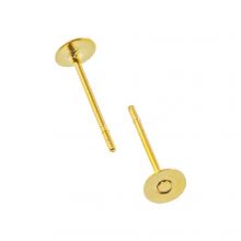 Stainless Steel Stud Earring Posts (5 mm) Gold (20 pcs)