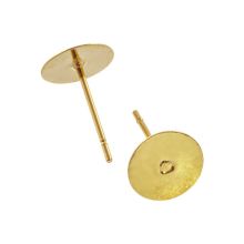 Stainless Steel Stud Earring Posts (12 mm) Gold (20 pcs)