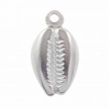 Charm Cowrie Shell (18.5 x 10.5 x 3.5 mm) Antique Silver (2 pcs)