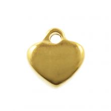 Stainless Steel Charm Heart (7 x 6 mm) Gold (2 pcs)