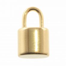 Stainless Steel Charm Lock (12 x 7 x 5 mm) Gold (2 pcs)