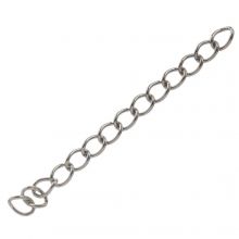 Stainless Steel Chain Extension (47 mm) Antique Silver (10 pcs)