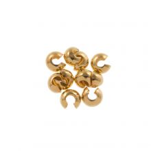 Stainless Steel Crimp Bead Covers (5.5 mm) Gold (10 pcs)