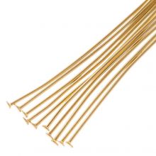 Stainless Steel Head Pins (50 x 0.7 mm) Gold (10 pcs) 