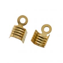 Stainless Steel Cord End (fits 2 mm leather or 3 mm suede) Gold (2 pcs)