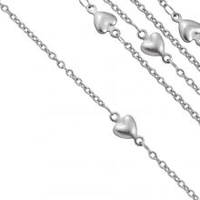 Stainless Steel Link Chain Heart (2 x 1.5 mm) Antique Silver (2.5 meters)