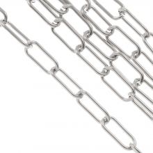 Stainless Steel Link Chain (17 x 7 x 1.5 mm) Antique Silver (2.5 meters)