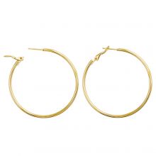 Stainless Steel Hoop Earrings (50 x 2 mm) Gold (2 pcs)