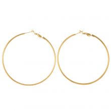 Stainless Steel Hoop Earrings (60 x 2 mm) Gold (2 pcs)