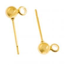 Stainless Steel Stud Earrings (15 x 4 mm) Gold (10 pcs)