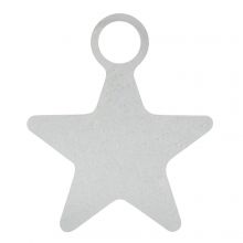Stainless Steel Charm Star (10 x 8 x 0.8 mm) Silver (10 pcs)