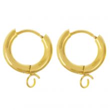 Stainless Steel Huggie Earrings (22 x 18 mm) Gold (2 pcs)