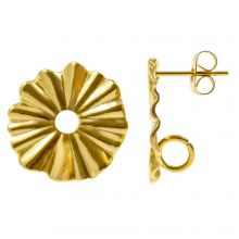 Stainless Steel Stud Earrings (19 x 18 mm) Gold (4 pcs)