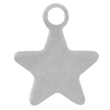 Stainless Steel Charm Star (10 x 8 x 0.8 mm) Antique Silver (20 pcs)