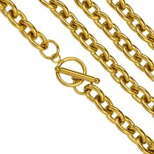 Stainless Steel Necklace Oval Links (12 x 9 x 2.5 mm / 46 cm) Gold (1 pcs)