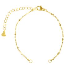 DIY Bracelet - Stainless Steel Bracelet Adjustable (17 cm) Gold (1 pcs)