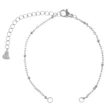 DIY Bracelet - Stainless Steel Bracelet Adjustable (17 cm) Antique Silver (1 pcs)