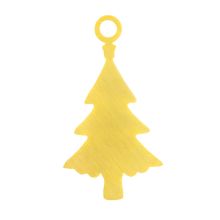 Stainless Steel Charm Christmas Tree (18 x 10 x 1 mm) Gold (5 pcs)