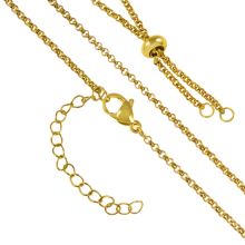 DIY Necklace - Stainless Steel Slide Necklace Adjustable (2 x 2 mm / 53 cm) Gold (1 pcs)