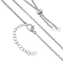 DIY Necklace - Stainless Steel Slide Necklace Adjustable (2 x 2 mm / 53 cm) Antique Silver (1 pcs)