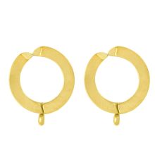 Stainless Steel Huggie Clip Earring (16 x 13 mm) Gold (4 pcs)