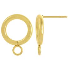 Stainless Steel Stud Earrings (15.5 x 12 mm) Gold (4 pcs)