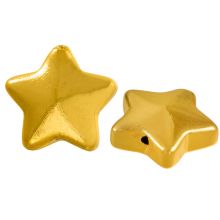 Electroplated Glass Beads Star (13 x 13.5 x 5.5 mm) Gold (5 pcs)