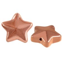 Electroplated Glass Beads Star (13 x 13.5 x 5.5 mm) Rose-Gold (5 pcs)