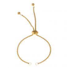 DIY Bracelet - Stainless Steel Sliding Bracelet Adjustable (22 cm) Gold (1 pcs)