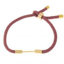 DIY Bracelet - Braided Nylon Cord Adjustable (23cm) Rusty Red (1 pcs)
