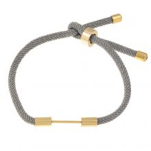 DIY Bracelet - Braided Nylon Cord Adjustable (23cm) Grey (1 pcs)