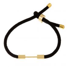 DIY Bracelet - Braided Nylon Cord Adjustable (23cm) Black (1 pcs)