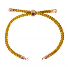 DIY Bracelet - Braided Nylon Cord Adjustable (22cm) Honey - Rose Gold (1 pcs)