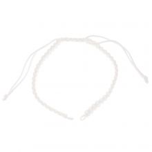 DIY Bracelet - Braided Nylon Cord Adjustable  (15 cm) White (1 pcs)
