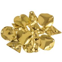 Stainless Steel Charm Mix (21.5 - 32.5 x 17 - 24 x 0.5 - 1 mm) Gold (30 pcs)