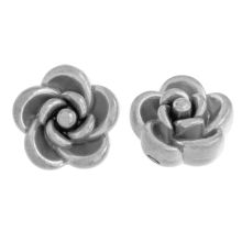 Stainless Steel Beads Rose (10 x 6 mm) Antique Silver (2 pcs)