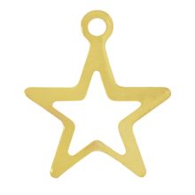 Stainless Steel Charm Star (14.5 x 12.5 x 0.6 mm) Gold (10 pcs)