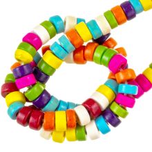 Turquoise Heishi Disc Beads (6 x 3 mm) Mix Color (128 pcs)