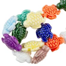 Ceramic Beads Flower (19 x 15 x 8 mm) Mix Color (18 pcs)