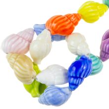 Ceramic Beads Shell (21x 14 x 12 mm) Mix Color (18 pcs)