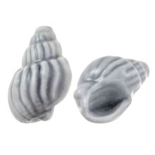 Ceramic Beads Shell (21x 14 x 12 mm) Cadet Grey (5 pcs)