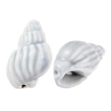 Ceramic Beads Shell (21x 14 x 12 mm) Light Blue Grey (5 pcs)